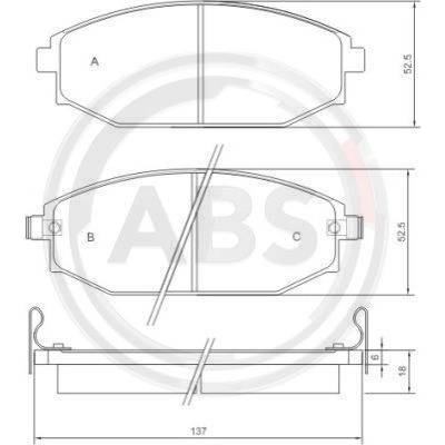 Sada brzdových platničiek kotúčovej brzdy A.B.S. 36825