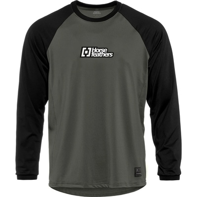Мъжка фланелка с дълъг ръкав за колоездене Horsefeathers Spike L/S Bike Jersey Cycling jersey - Chimera / Black - размер XXL (056-3966-0115)