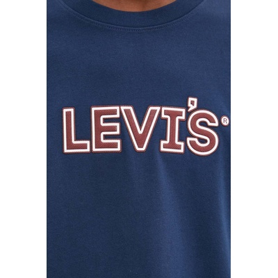 Levi's Памучна тениска Levi's в синьо с принт (16143)