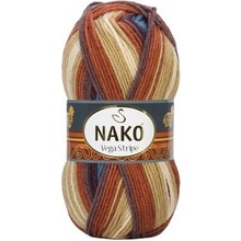 Nako Pletací příze Nako Vega Stripe 82420 - hnědá