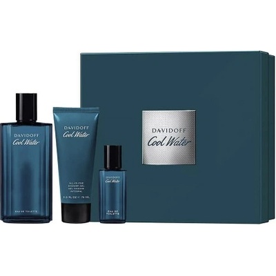 Davidoff Комплект за мъже Davidoff Cool Water - Тоалетна вода 125 мл + Душ гел 75 мл + Мини Тоалетна вода 15 мл