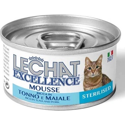 Monge Lechat Excellence Mousse Sterilised cat Pena s tuniakom a bravčovým mäsom 85 g
