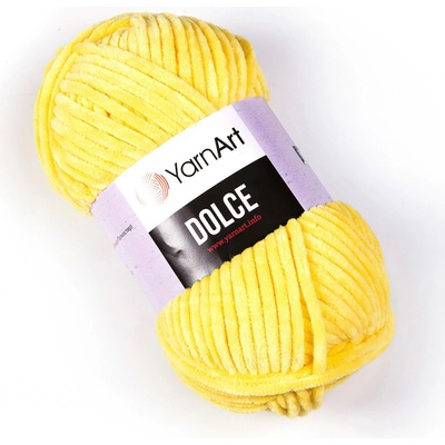 Pletací příze YarnArt DOLCE 761 žlutá, efektní, 100g/120m