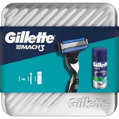 Gillette Dárková sada: Mach3 holicí strojek + gel Series 75 ml + Krabička