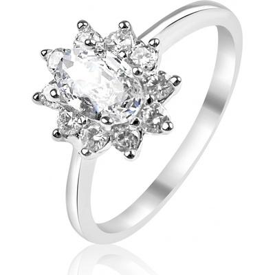 Meucci Stříbrný prsten s oválným zirkonem SR182