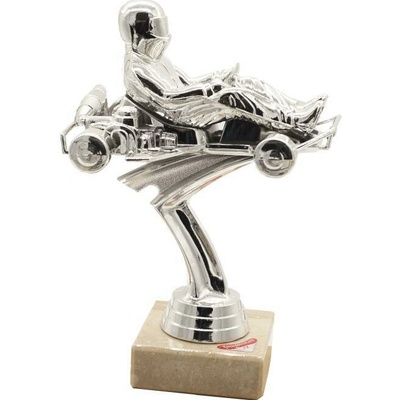 F1240 Soška motokára stříbrná