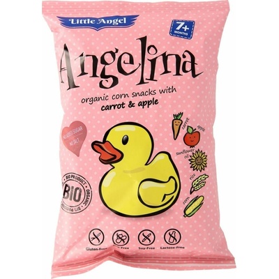 Little Angel Snack kukuričný Angelina mrkvu a jablko BIO 4x15 g