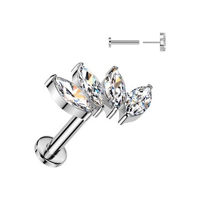 Šperky4U Piercing do brady PUSH IN labreta TITAN TIT1624