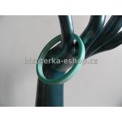 Bizuterka-eshop.cz proužky bílo zelený BZ-04087