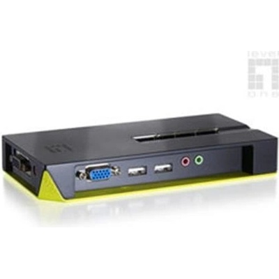 LevelOne KVM-0421 4-Port USB KVM Switch with Audio (Black Edition) - včetně kabelů – Sleviste.cz