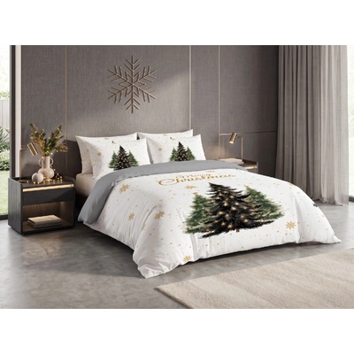 Textilomanie 3D obliečky z mikrovlákna MERRY TREES biele 2x70x90 140x200