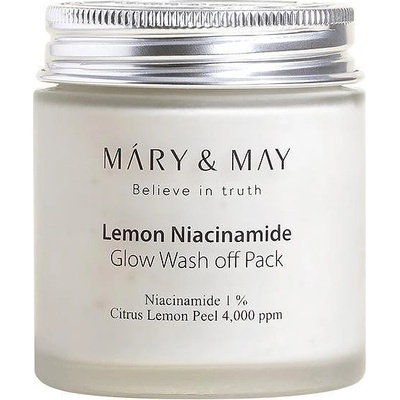 Mary & May Почистваща маска за лице с 3 вида глина, ниацинамид, витамин С и PHA MARY&MAY Lemon Niacinamide Glow Wash off Pack 125g