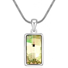 Glory Náhrdelník krištáľový obdĺžnik Swarovski elements zelený 159