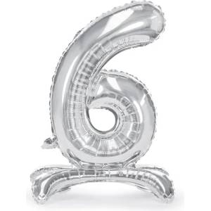 PartyDeco Свободностоящ балон от фолио 6 сребрист 70 см