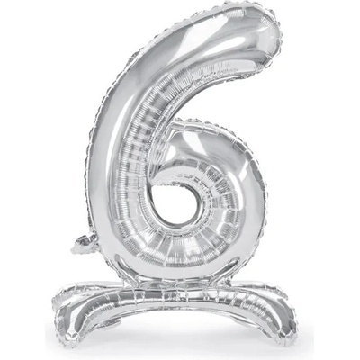 PartyDeco Свободностоящ балон от фолио 6 сребрист 70 см