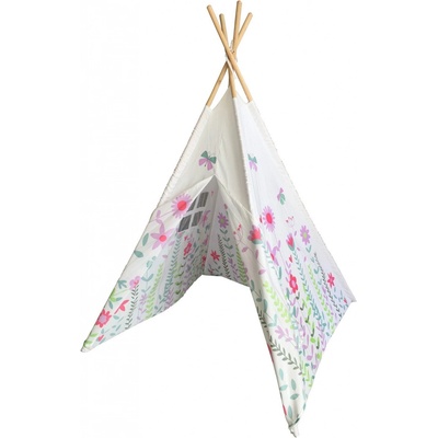 Dětský stan G21 81032 Teepee Jarní louka růžové kvítky