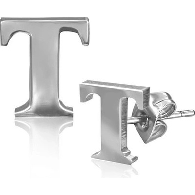 Šperky eshop puzetky z oceli lesklý tvar písmenka T AA10.06