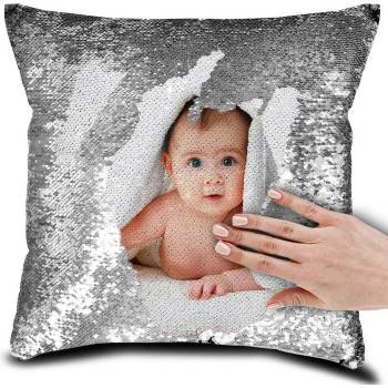 Image 1 of Магическа възглавница с пайети - сребриста