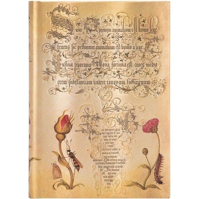 Paperblanks Тефтер Flemish Rose, Midi, широки редове, твърда (1570180500)
