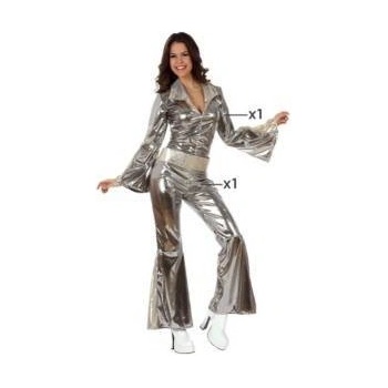 BigBuy Carnival Маскировъчен костюм за възрастни Disco Сребрист Размер XXL d1e52a