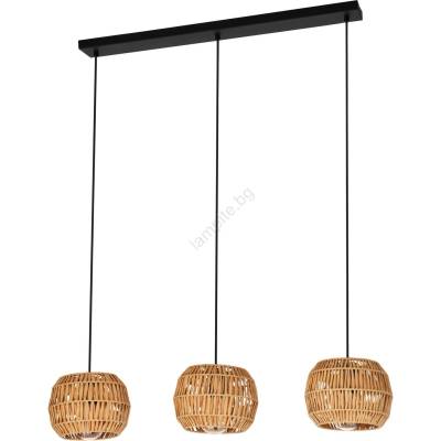 EGLO 44144 - Пендел на кабел SHELDON 3xE27/40W/230V кафяв (EG44144)