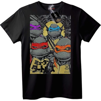 NOONEBRAND Тениска Ninja Turtles Ретро - 5XL, Black