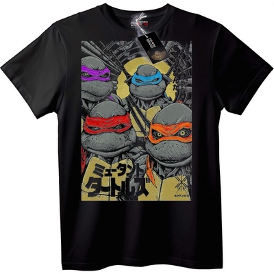 NOONEBRAND Тениска Ninja Turtles Ретро - 5XL, Black