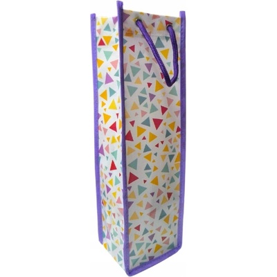 Darčeková taška na fľašu, pevná, 34x10 cm, plast