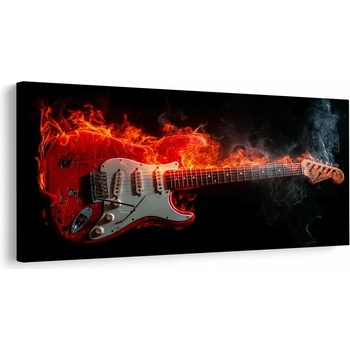Obraz elektrická gitara a oheň