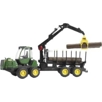 BRUDER Bruder John Deere 1210E модел трактор с ремарке и кран за дърва (02133)