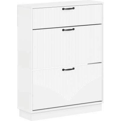 vidaXL Шкаф за обувки HOORN 78 x 24 x 100 см Инженерна дървесина Бяло (897315)