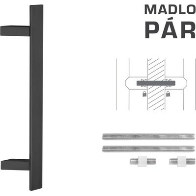 MPkovania FT - MADLO kód K41Z 40x10 mm UN pár Rozteč madla: 210 mm, Rozmer profilu madla: 40x10 mm, Dĺžka: 400 mm