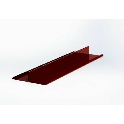 Rozdělovací lišta r.š.250mm pozink Lakovaný RAL 3005 vínová červená s folií dl.2m