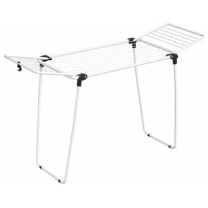Songmics clothes airer, stand dryer 47 x 150 x 91 cm, wing clothes airer, wing clothes dryer space-saving, metal, for clothes, towels, white LLR520WK01