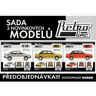 FOX18 Škoda 120 LS / 125 L / 130 L sada 3 modelov 1:43