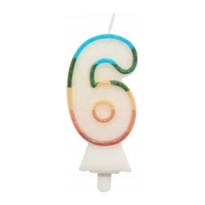 Godan Цветна свещ с цифри и слюда, 8, 5 см - 6