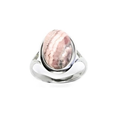 Čištín Stříbrný prsten přírodní kámen rodochrozit T 1454