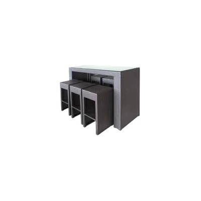 Horecano Бар сет 7части(gg-bt480cw)КАФЯВ(pvc ратан/алуминиева рамка) (0195233)