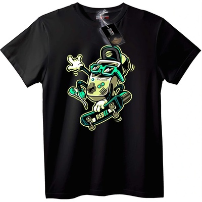 NOONEBRAND Тениска Бунтар X-Game скейтър - 2XL, Black