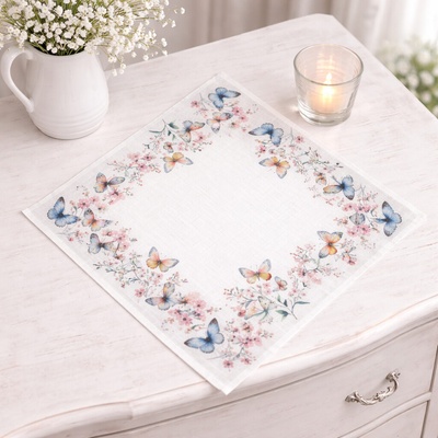 EVENIT Jemný obrúsok - prestieranie s kvietkami 6190 Polyester 35x35 cm