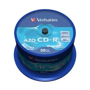 Verbatim CD-R(50-Pack)Шпиндел/Кристал/DLP/52x/700MB (43343)