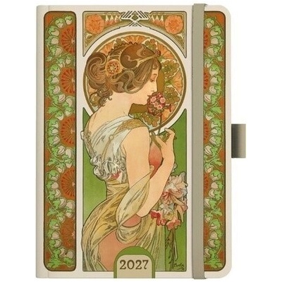 Alfons Mucha A5 Denní 2027 Zelený