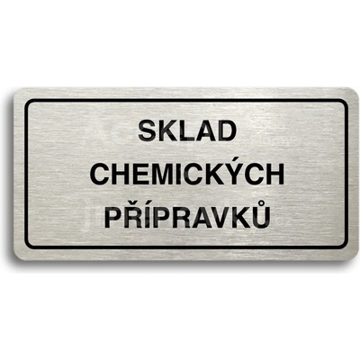 ACCEPT Piktogram SKLAD CHEMICKÝCH PŘÍPRAVKŮ - stříbrná tabulka - černý tisk