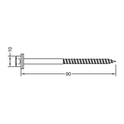 GUTMANN Šroub s podložkou PD/RD 5,0 x 90 mm, nerez A2 ( balení = 50ks )