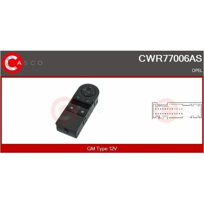 Spínač elektrického otvárania okien CASCO CWR77006AS