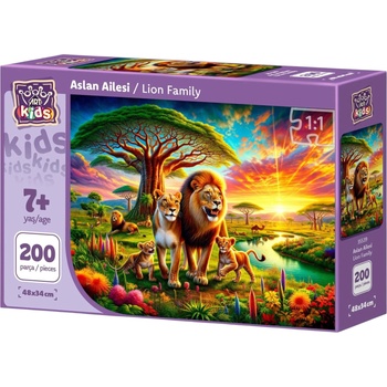 Art Puzzle Детски пъзел Art Puzzle от 200 части - Семейство лъвове (35539)
