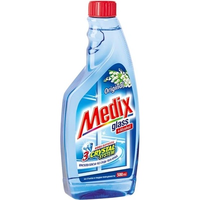 Medix Препарат за почистване на стъкла Medix Original, пълнител, 500 ml, син