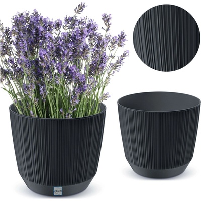 Prosperplast Kvetináč RYFO antracit 12,6cm