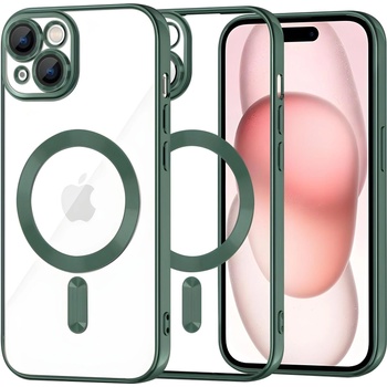 Techsuit Luxury Crystal MagSafe калъф за Apple iPhone 15 - Зелен KP38095 (38095)