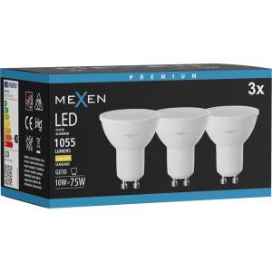 Mexen Nova 3x LED крушка GU10, 10W, Топла - 3000K, 1055 lm - L108-GU10-1030-01x03 (L108-GU10-1030-01x03)